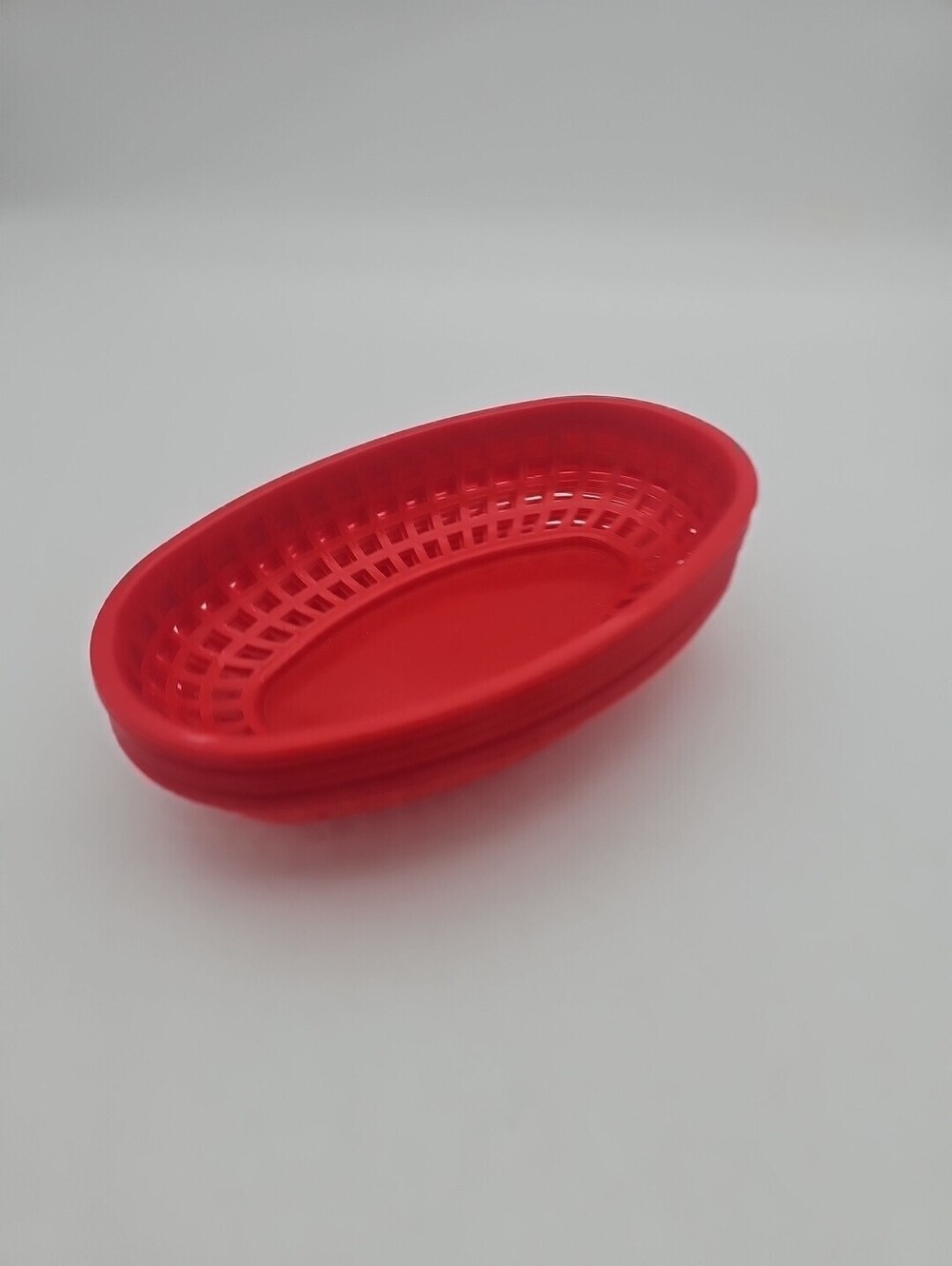 Set 6  Deli Basket Red Plastic Sandwich BBQ Burger Hot Dog Picnic Food Serving